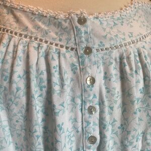 Beautiful Eileen West Floral Teal Gown Large